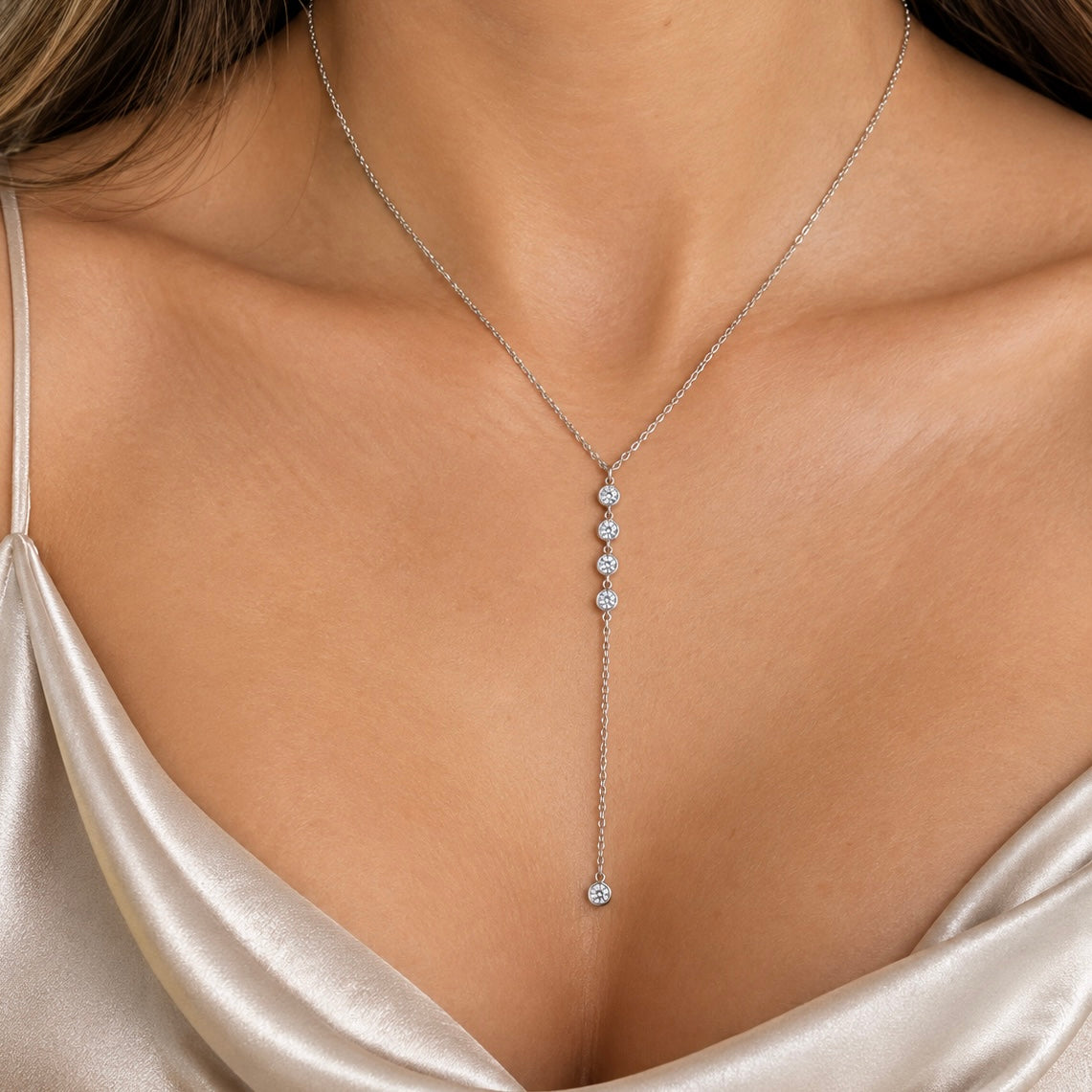Collar Largo Fila Zirconia