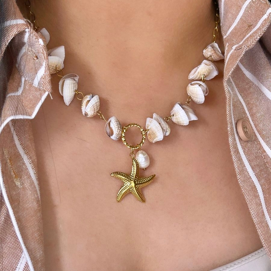 Collar Concha Natural y Estrella