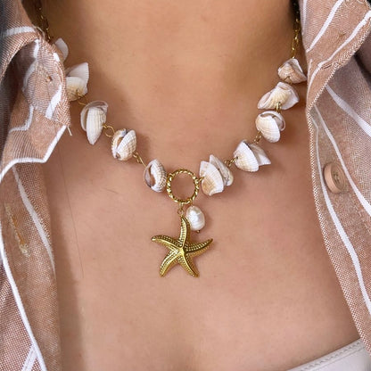 Collar Concha Natural y Estrella