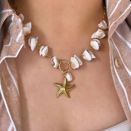 Collar Concha Natural y Estrella