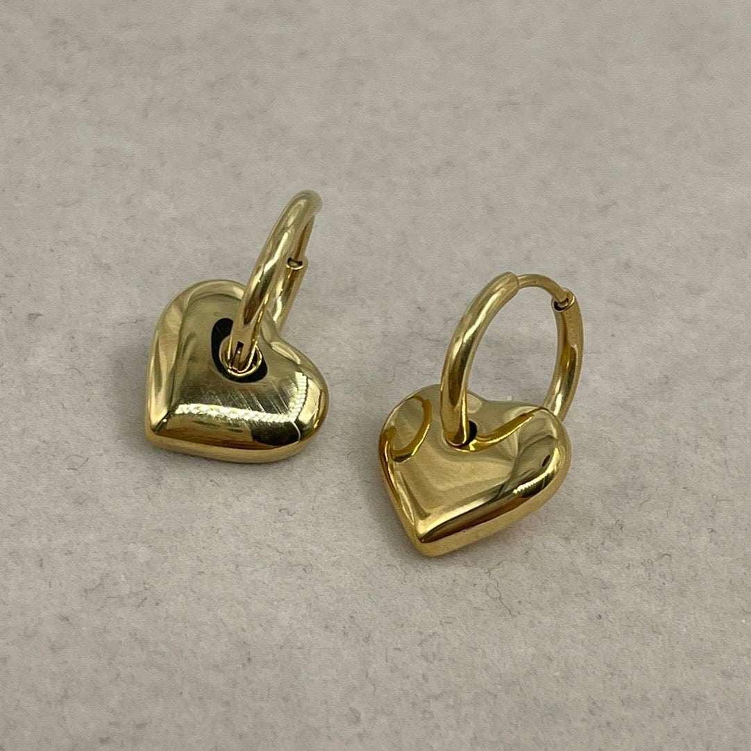 Aretes Corazón Quitapón Acero