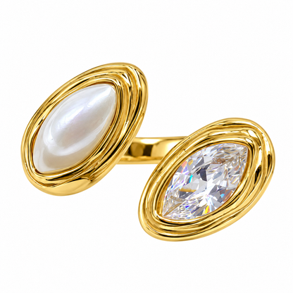 Anillo Perla con Zirconia