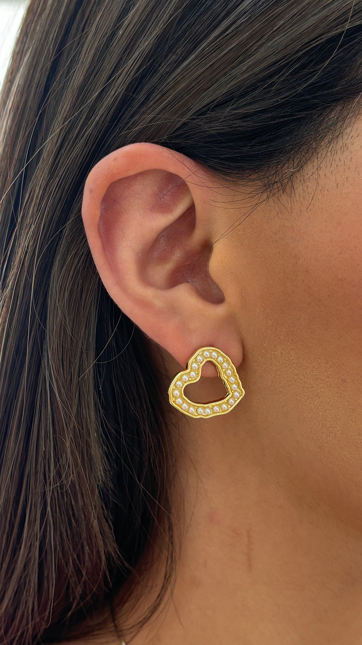 Aretes poste corazón