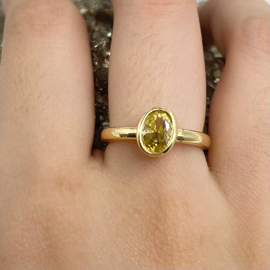 Anillo piedra amarillo