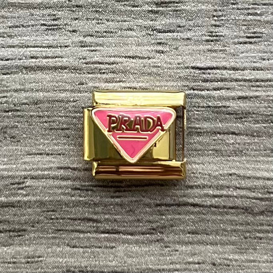 CHARM Prada Logo Rosa