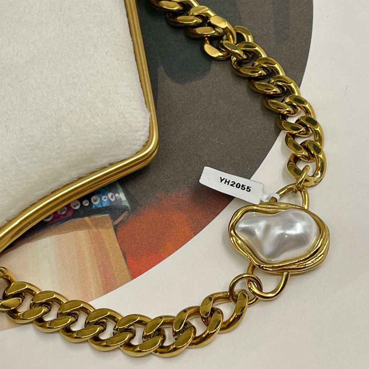 Collar Media Perla Grueso