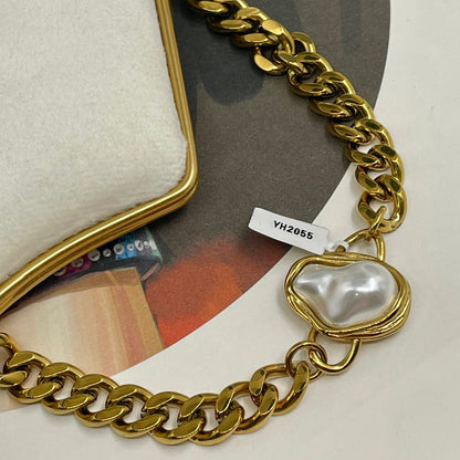 Collar Media Perla Grueso