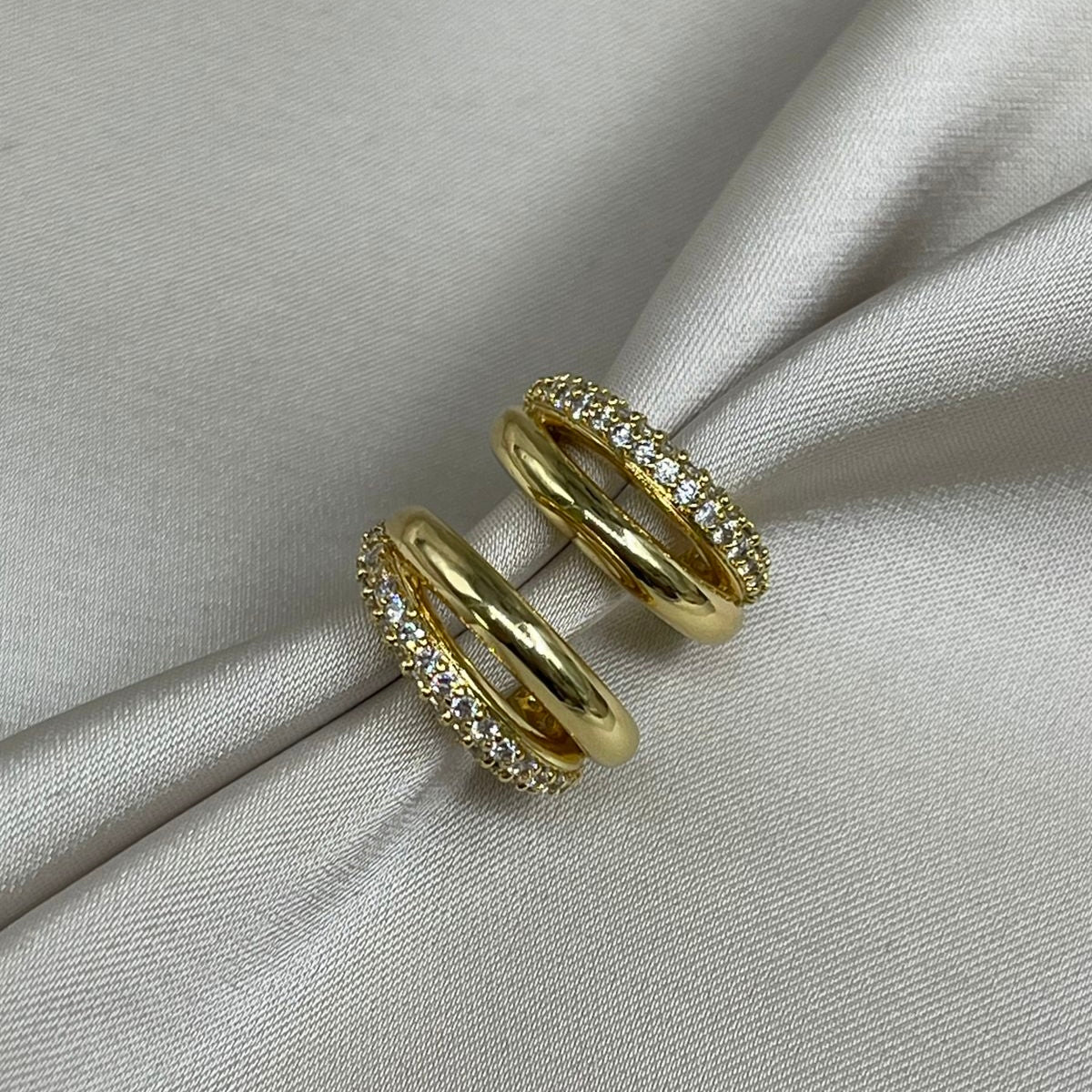 Arracada doble 2cm Zirconia