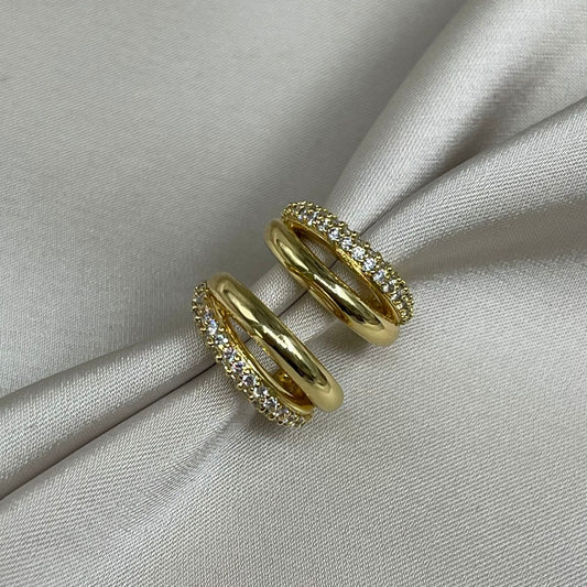 Arracada doble 2cm Zirconia
