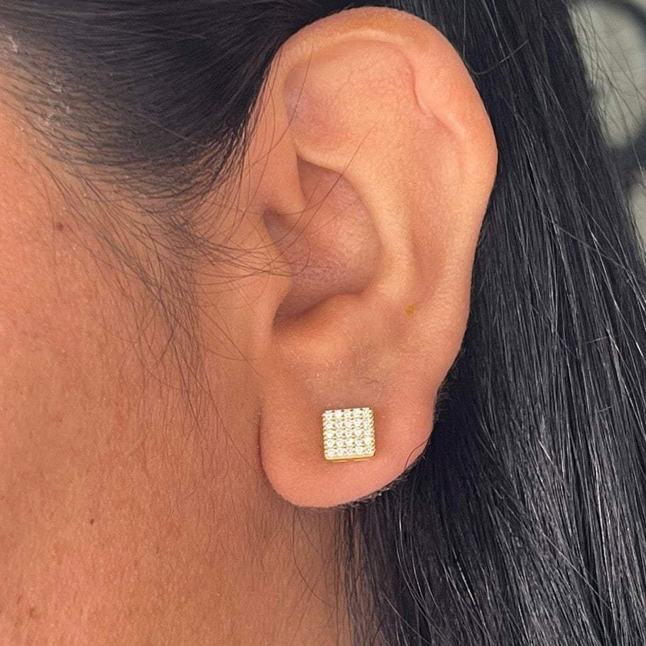 Aretes Poste Cuadrito Pave