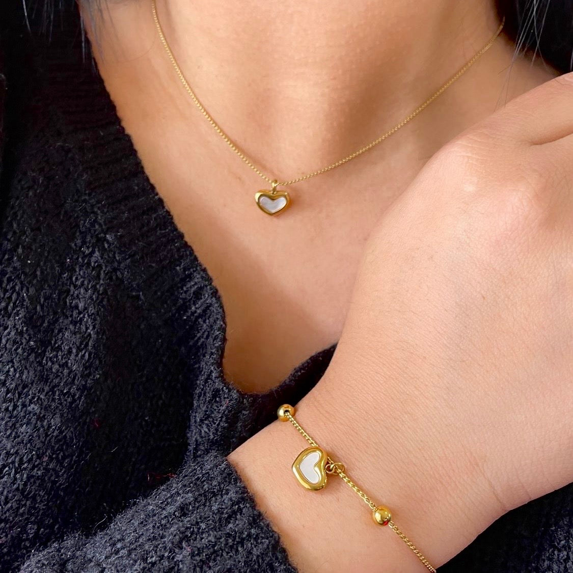 Pulsera Corazón Concha Natural