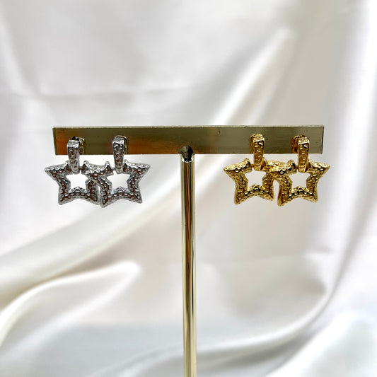 Aretes acero estrella