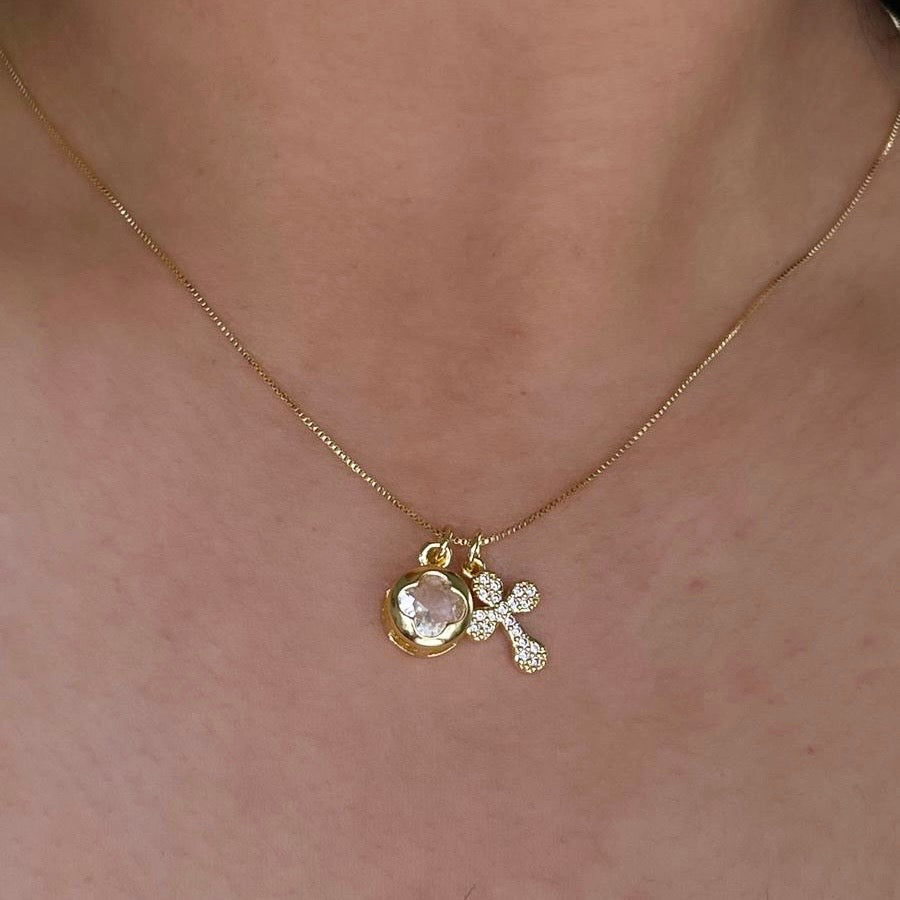 Collar Flor y Cruz