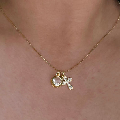 Collar Flor y Cruz