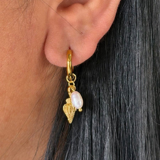 Arracada Caracola y Perla