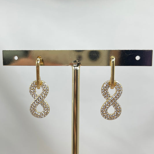 Aretes dorado infinito