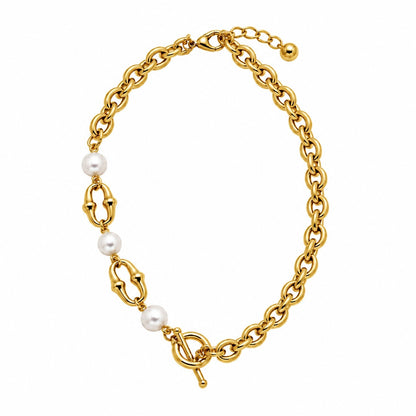 Collar Perlas Eslabones
