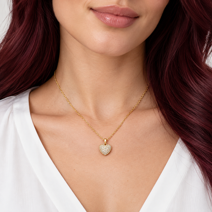 Collar Dije Corazón Pave