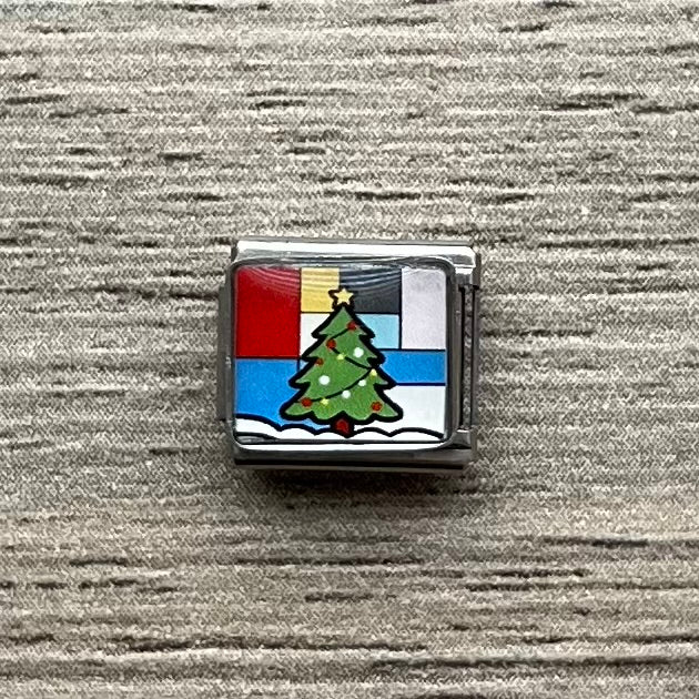 CHARM Pino navideño fondo mosaico