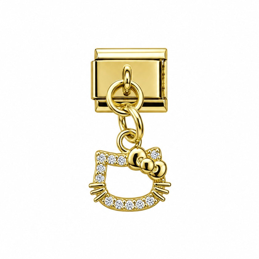 CHARM Kitty Cara Colgante con Zirconia