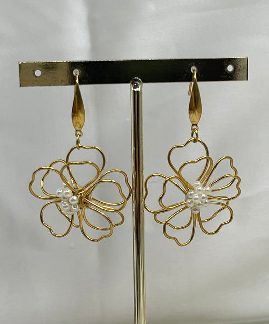Aretes Flor Alambre