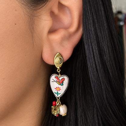 Aretes Pintado a mano Artesanal