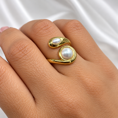 Anillo Ojo de Tigre y Perla