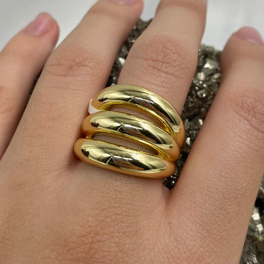 Anillo chunky triple