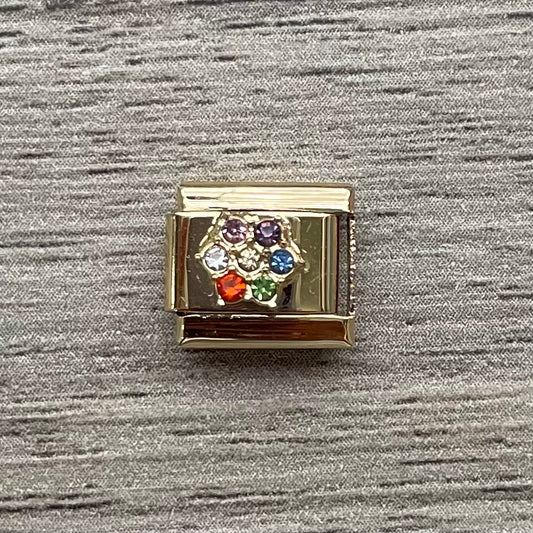 CHARM Flor Colores Circonia Gold