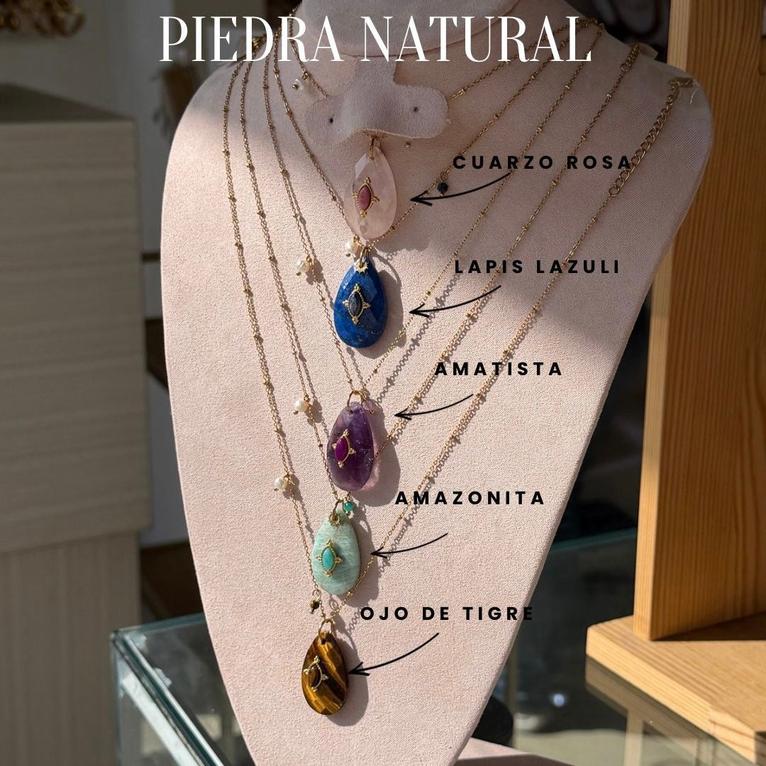 Collar Gota Piedra Natural