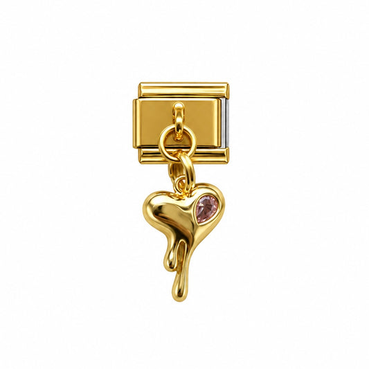 CHARM Gold Corazón Derretido Colgante
