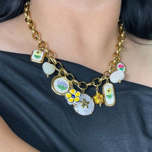 Collar Flor Tejida 💐
