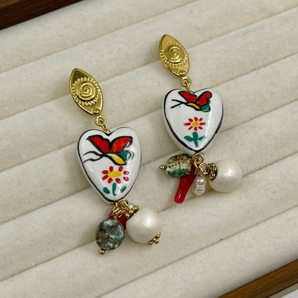 Aretes pintado a mano