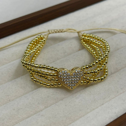 Pulsera Corazón bolitas