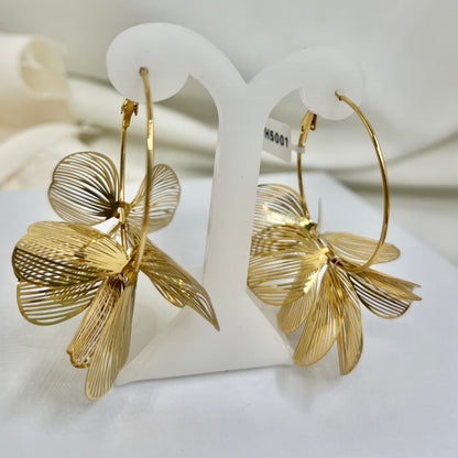 Aretes Flor Metal