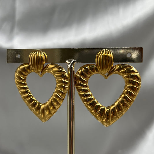 Aretes acero corazón