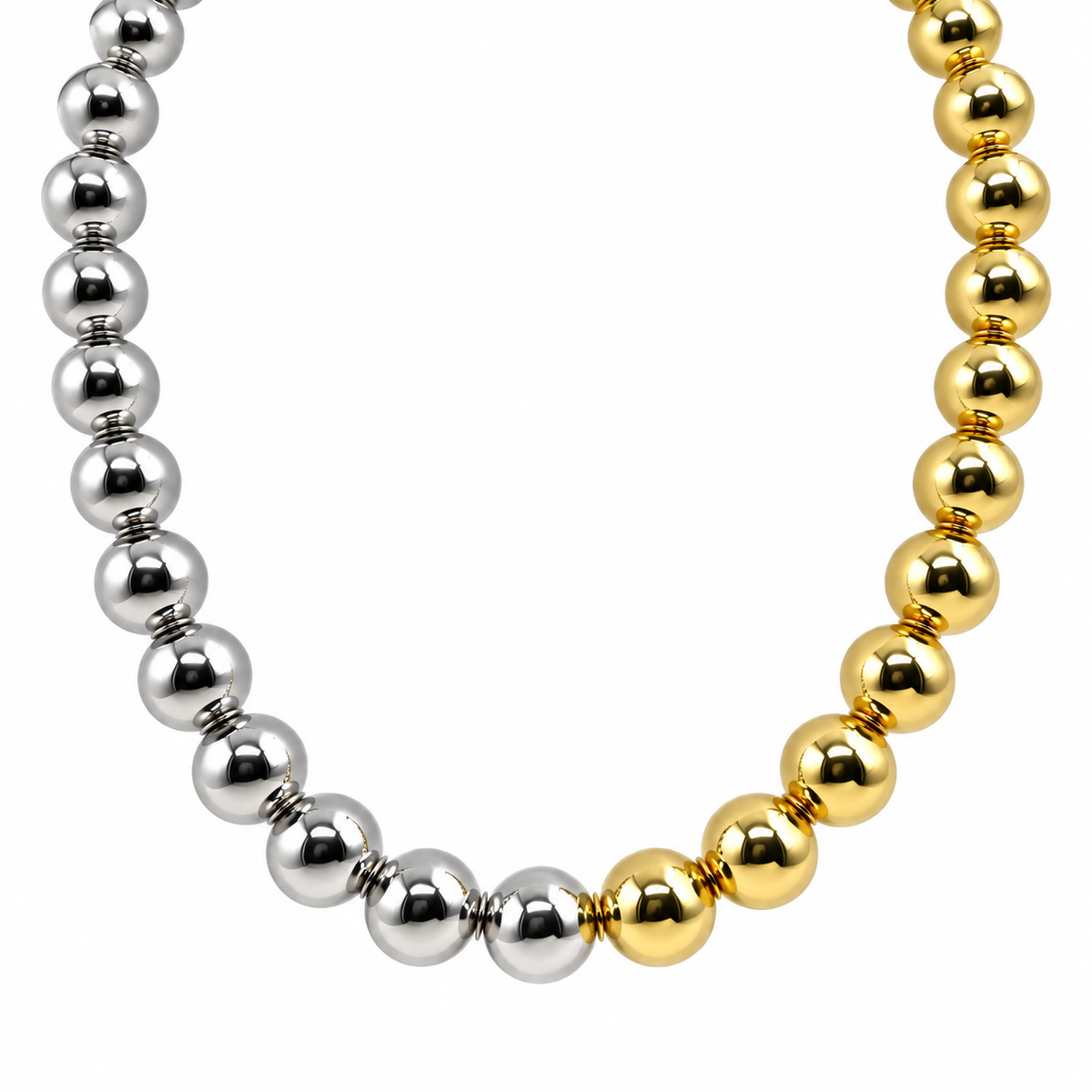 Collar Bolas Mitad Bicolor