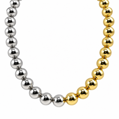 Collar Bolas Mitad Bicolor