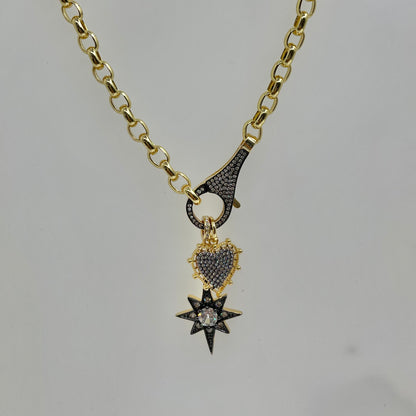 Collar Broche y Dijes