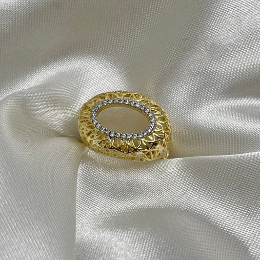 Anillo Bicolor Oval Hueco 💍
