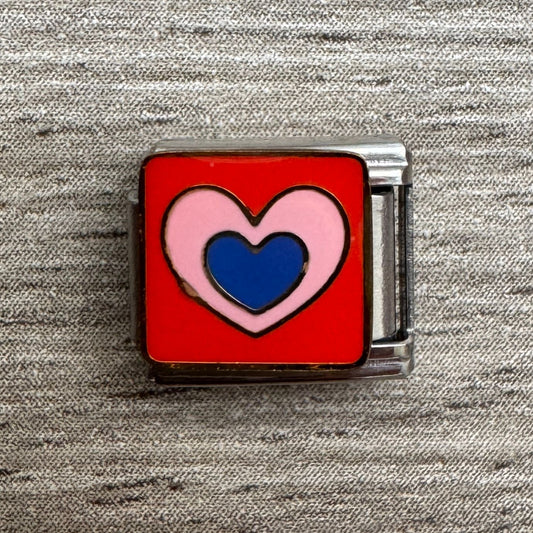 CHARM Corazón Rosa con Azul