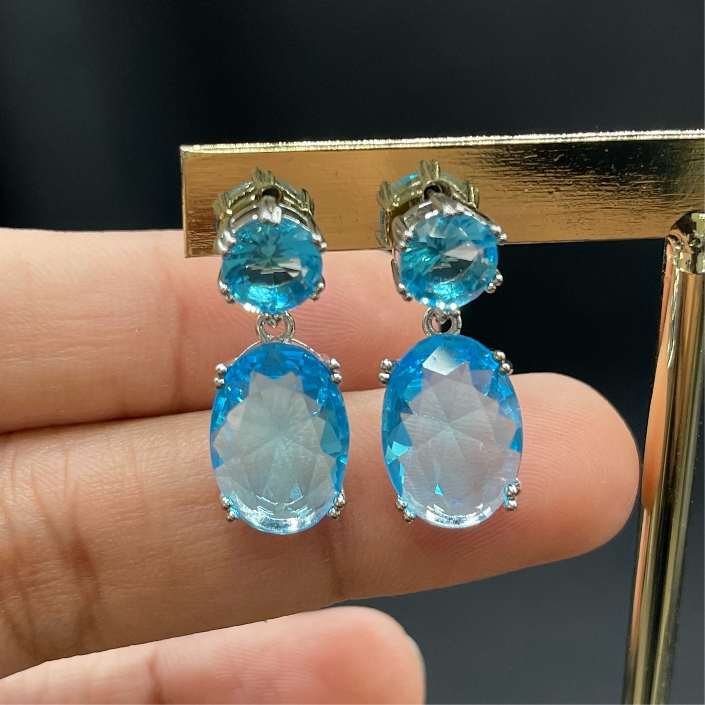 Aretes cristal círculo/oval