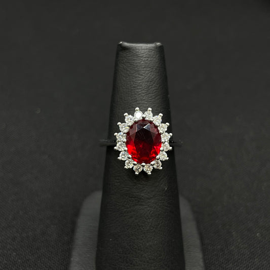 Anillo Lady Di Rojo