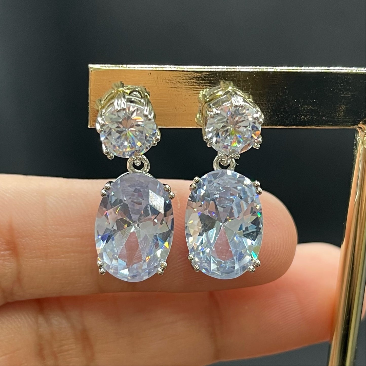 Aretes cristal círculo/oval