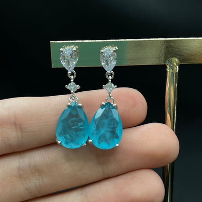 Aretes Turmalina Gota Colgante