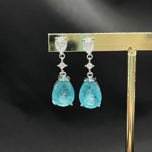 Aretes Turmalina Gota Colgante