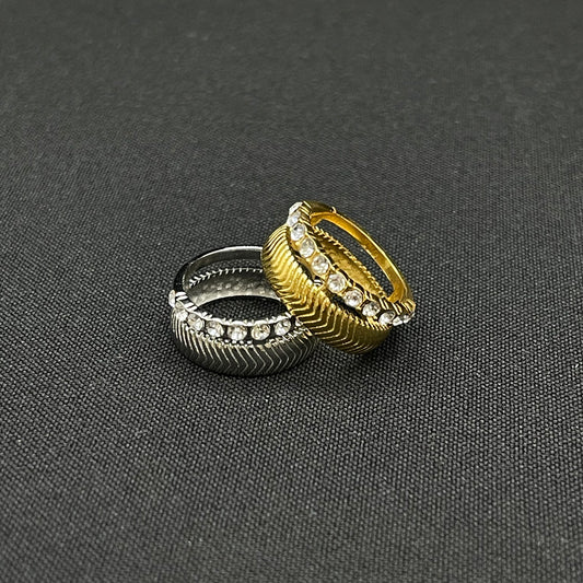 Anillo Acero Serpiente y Circonias