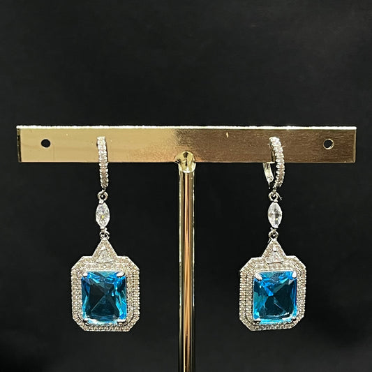 Aretes cuadro turquesa