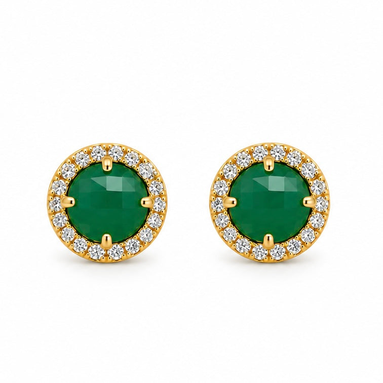 Aretes Verde con Zirconias