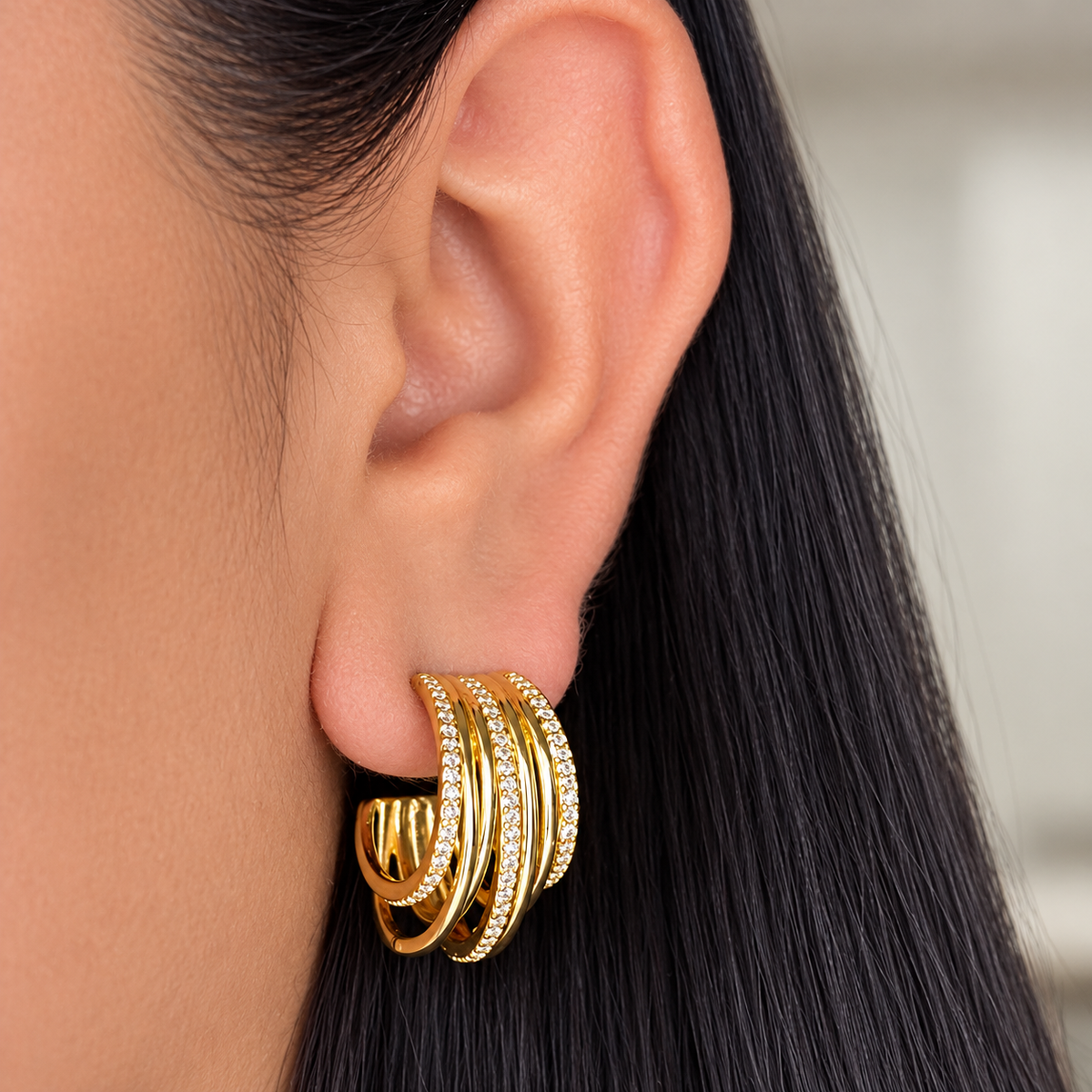 Aretes Resorte Zirconia